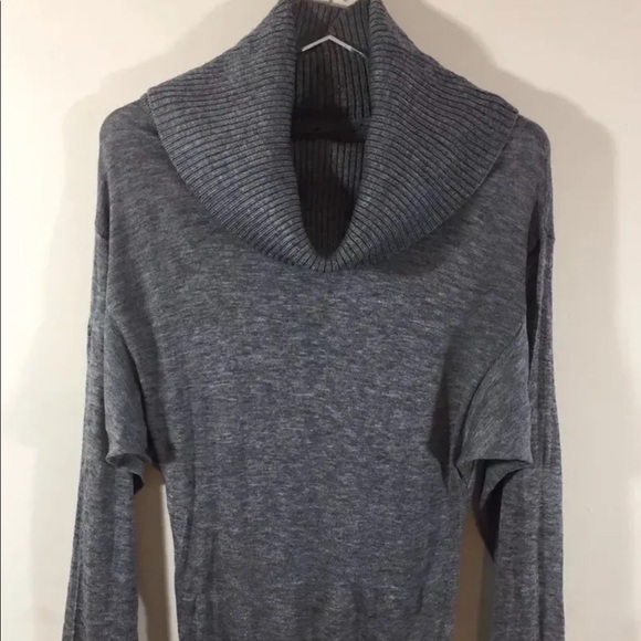 Le Chateau Women Cowl Neck Sweater Grey Wool Blend Small Dolman Sleeve - Picture 1 of 11